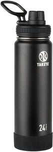 Takeya - Actives 24-Oz. Insulated Stainless Steel Water Bottle with Spout Lid - Onyx