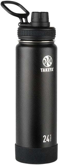 Takeya - Actives 24-Oz. Insulated Stainless Steel Water Bottle with Spout Lid - Onyx
